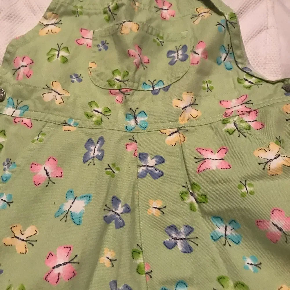 Girl Tribe 5/6 Butterfly Overall and Shirt Set 2pc